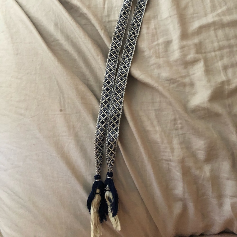 Small navy and white belt